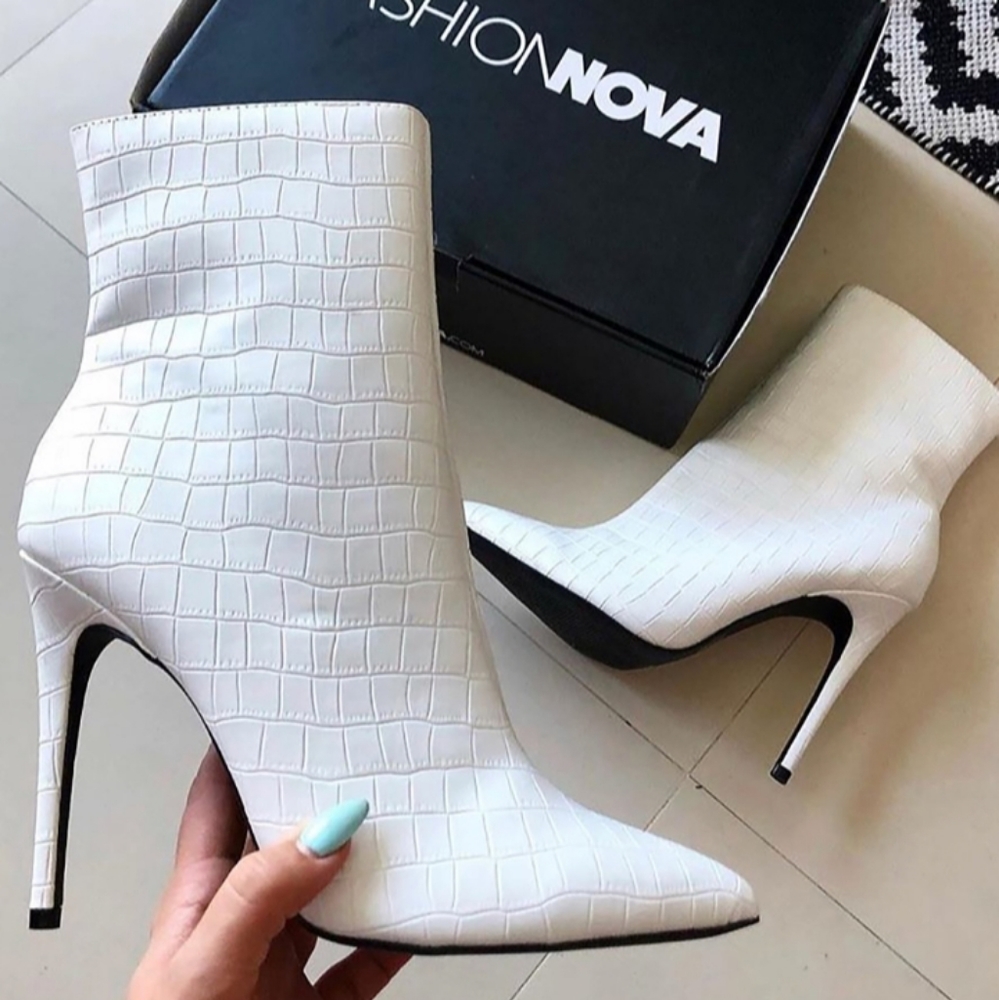 White high heels